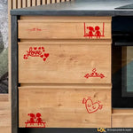 Kit Adesivi Murali per Placche Interruttori - Set 6 Pezzi in Vinile Rosso-Adesivi decorativi-Lol T-shirt