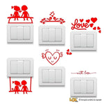 Kit Adesivi Murali per Placche Interruttori - Set 6 Pezzi in Vinile Rosso-Adesivi decorativi-Lol T-shirt