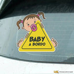 Kit adesivi per auto 2 pezzi Baby a bordo (Bambino/Bambina)-adesivi per auto-Lol T-shirt