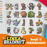 Kit etichette adesive scuola Brainrot – 110 per matite + 24 per quaderni-Etichette-Lol T-shirt