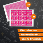 Kit Scuola Etichette per Matite e Quaderni Personalizzabili - 134 pezzi-Etichette-Lol T-shirt