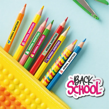 Kit Scuola Etichette per Matite e Quaderni Personalizzabili - 134 pezzi-Etichette-Lol T-shirt