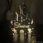 Lampada in legno a led a forma di castello personalizzabile con nome-Lampada in legno-Lol T-shirt