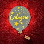 Lampada in legno a led Palloncino a Parete Personalizzabile con Nome-Lampada in legno-Lol T-shirt