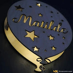 Lampada in legno a led Palloncino a Parete Personalizzabile con Nome-Lampada in legno-Lol T-shirt