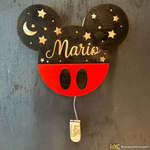 Lampada in legno a led Topolino a Parete Personalizzabile con Nome-Lampada in legno-Lol T-shirt