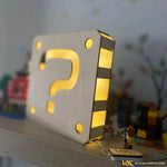 Lampada in legno Blocco Punto Interrogativo Super Mario Bross-Lampada in legno-Lol T-shirt