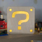 Lampada in legno Blocco Punto Interrogativo Super Mario Bross-Lampada in legno-Lol T-shirt