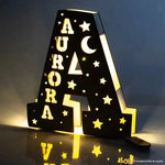 Lampada in legno con Lettera e Nome-Lampada in legno-Lol T-shirt
