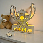 Lampada LED in Legno Stitch Personalizzata con Nome-Lampada in legno-Lol T-shirt