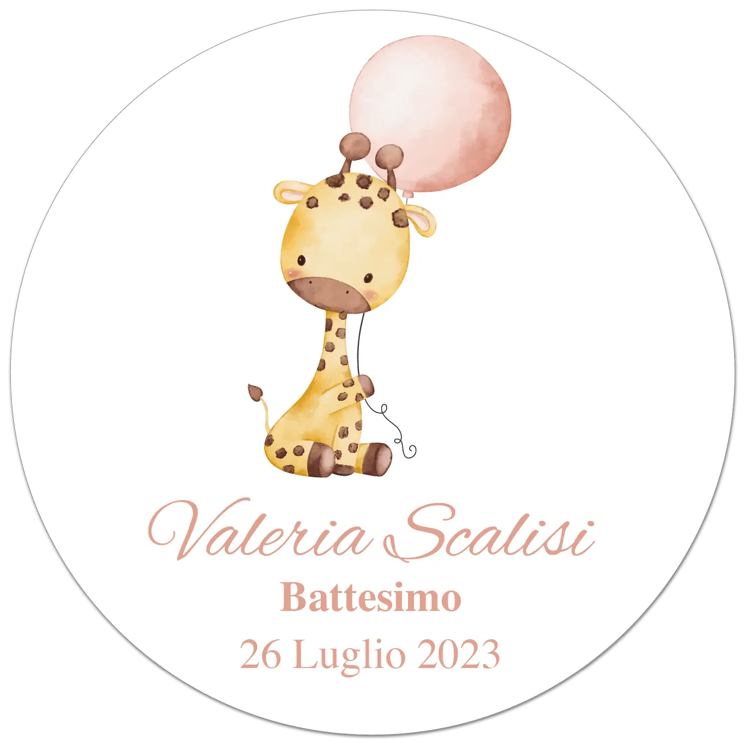100 pz Bollini Adesivi Bomboniera con Giraffa (Battesimo/ Nascita/ Com –  Lol T-shirt