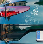 Adesivi per Auto Love Family Famiglia a Bordo con Soggetto e Colore a scelta adesivi per auto