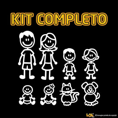 Kit Adesivi Auto Famiglia (8 Pezzi) adesivi per auto