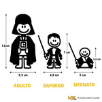 Kit Adesivi Auto Famiglia Star Wars Tribute (6 Pezzi) adesivi per auto