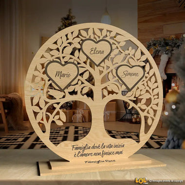 Albero della vita famiglia personalizzato con nomi Legno Albero della vita in legno