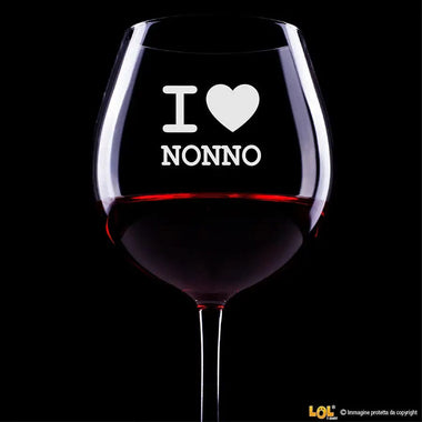 Calice Vino Regalo Nonno - I Love Nonno Calice da vino