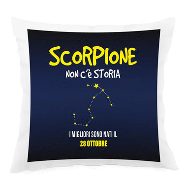 Cuscino Personalizzato Segno Zodiacale Scorpione con Fondo Stellato Cuscino personalizzato