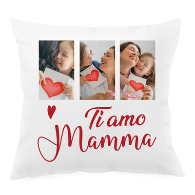 Cuscino Quadrato Ti amo Mamma Personalizzato con Foto Cuscino personalizzato