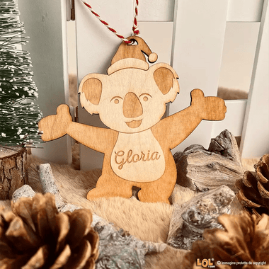 Decorazione di Natale in Legno Personalizzata Koala