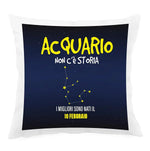 Cuscino Personalizzato Segno Zodiacale Acquario con Fondo Stellato Federe per cuscino
