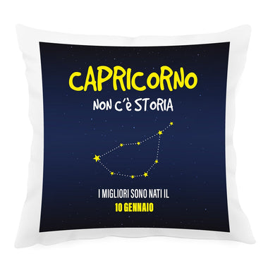Cuscino Personalizzato Segno Zodiacale Capricorno con Fondo Stellato Federe per cuscino