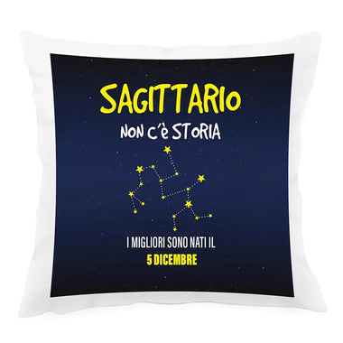 Cuscino Personalizzato Segno Zodiacale Sagittario con Fondo Stellato Federe per cuscino