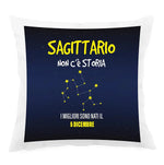 Cuscino Personalizzato Segno Zodiacale Sagittario con Fondo Stellato Federe per cuscino