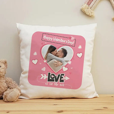 Cuscino Quadrato Personalizzato con Nomi e Foto Love is in the air Federe per cuscino