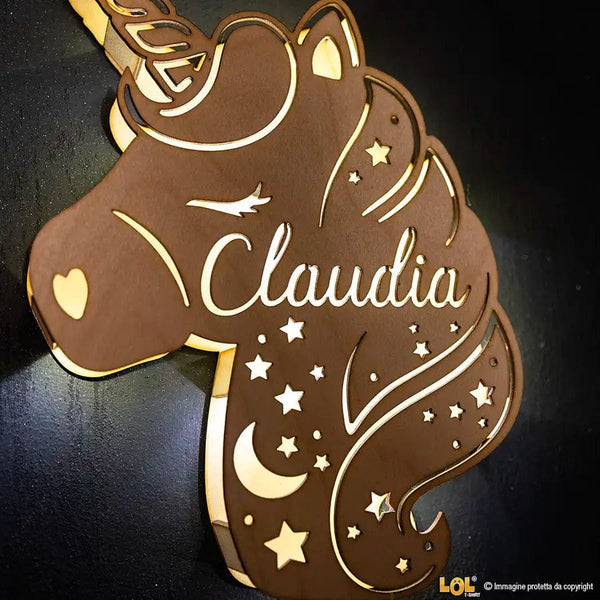 Cake topper per Compleanno, personalizzato con Nome e Unicorno