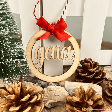 Pallina di Natale in legno Personalizzata con Nome