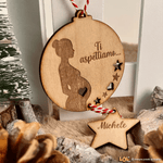 Pallina di Natale in legno Personalizzata con Ti Aspettiamo