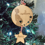 Pallina di Natale in legno Personalizzata con Ti Aspettiamo