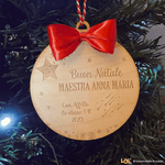 Pallina di Natale in legno Regalo per Maestra personalizzabile