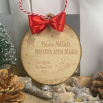 Pallina di Natale in legno Regalo per Maestra personalizzabile