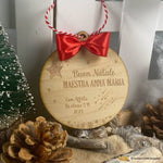 Pallina di Natale in legno Regalo per Maestra personalizzabile