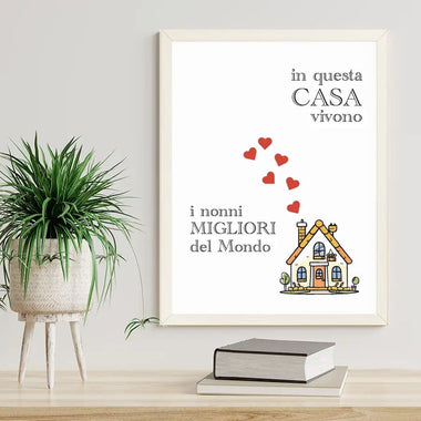 Quadro In questa casa vivono i nonni migliori del mondo Quadro