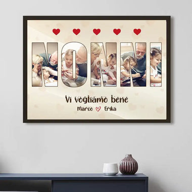 Quadro Personalizzato con Nomi e Foto Nonni Vi vogliamo bene Quadro