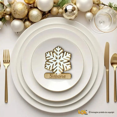 Segnaposti Natalizi Stella di Natale in Legno e Plexiglass Segnaposti Natalizi