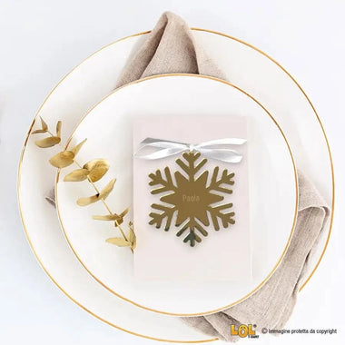 Segnaposti Natalizi Stella di Natale in Plexiglass Oro Segnaposti Natalizi