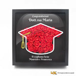 Shadow Box Laurea Personalizzata con Rose Rosse in 3D - Idea Regalo Shadow Box