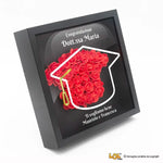 Shadow Box Laurea Personalizzata con Rose Rosse in 3D - Idea Regalo Shadow Box