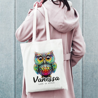 Shopper Gufo Personalizzata Nome Shopper