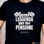 Maglietta Divertente Pensione "Una Leggenda va in Pensione" - Personalizzabile con Nome T-shirt