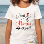 T-Shirt Bambino Regalo Nonni - Aiuto il nonno mi vizia T-shirt