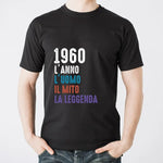 T-shirt Uomo 1960 L'anno l'uomo il mito la leggenda Con Anno Personalizzabile T-Shirt