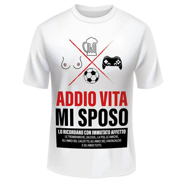 T-shirt Uomo Addio al Celibato Addio Vita T-shirt