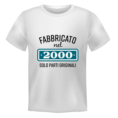 T-shirt Uomo Fabbricato nel 2000 Solo Parti Originali con Anno di Nascita Personalizzabile T-Shirt
