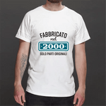 T-shirt Uomo Fabbricato nel 2000 Solo Parti Originali con Anno di Nascita Personalizzabile T-Shirt