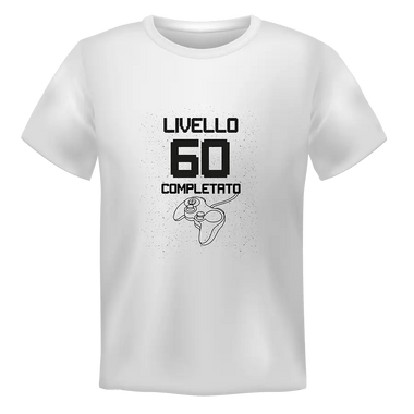 T-shirt Uomo Livello 60 Completato Con Età Personalizzabile T-Shirt