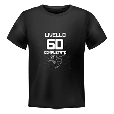 T-shirt Uomo Livello 60 Completato Con Età Personalizzabile T-Shirt